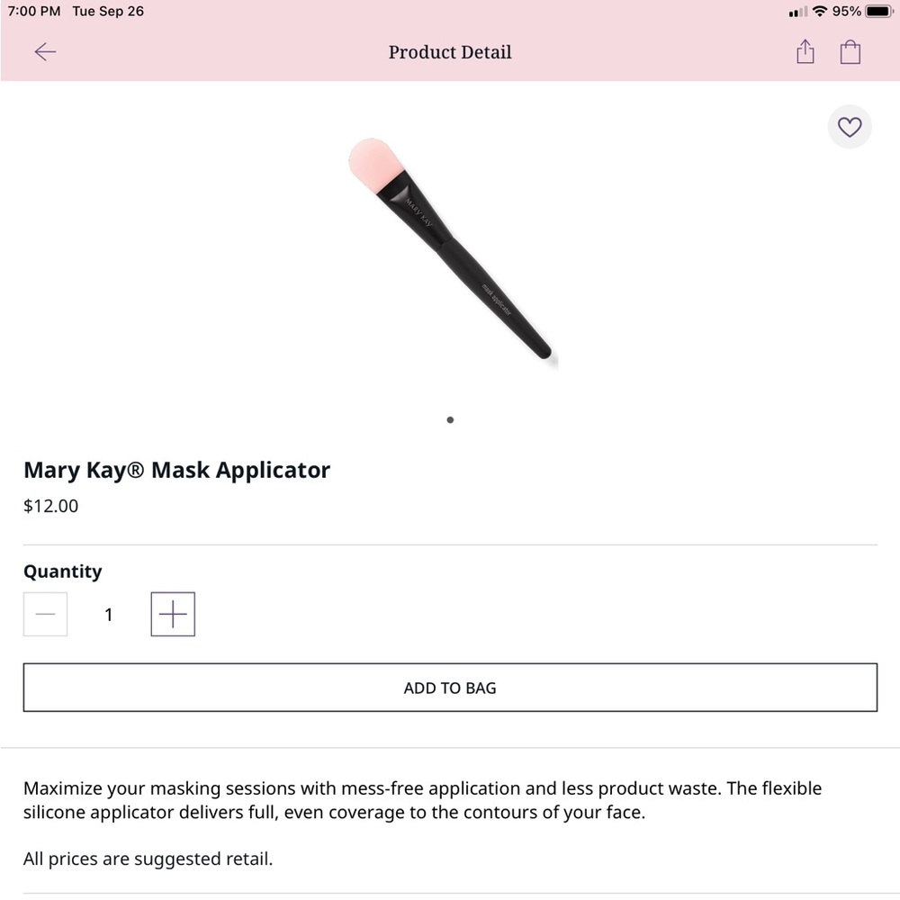 Mary Kay mask applicator brush brand new never used